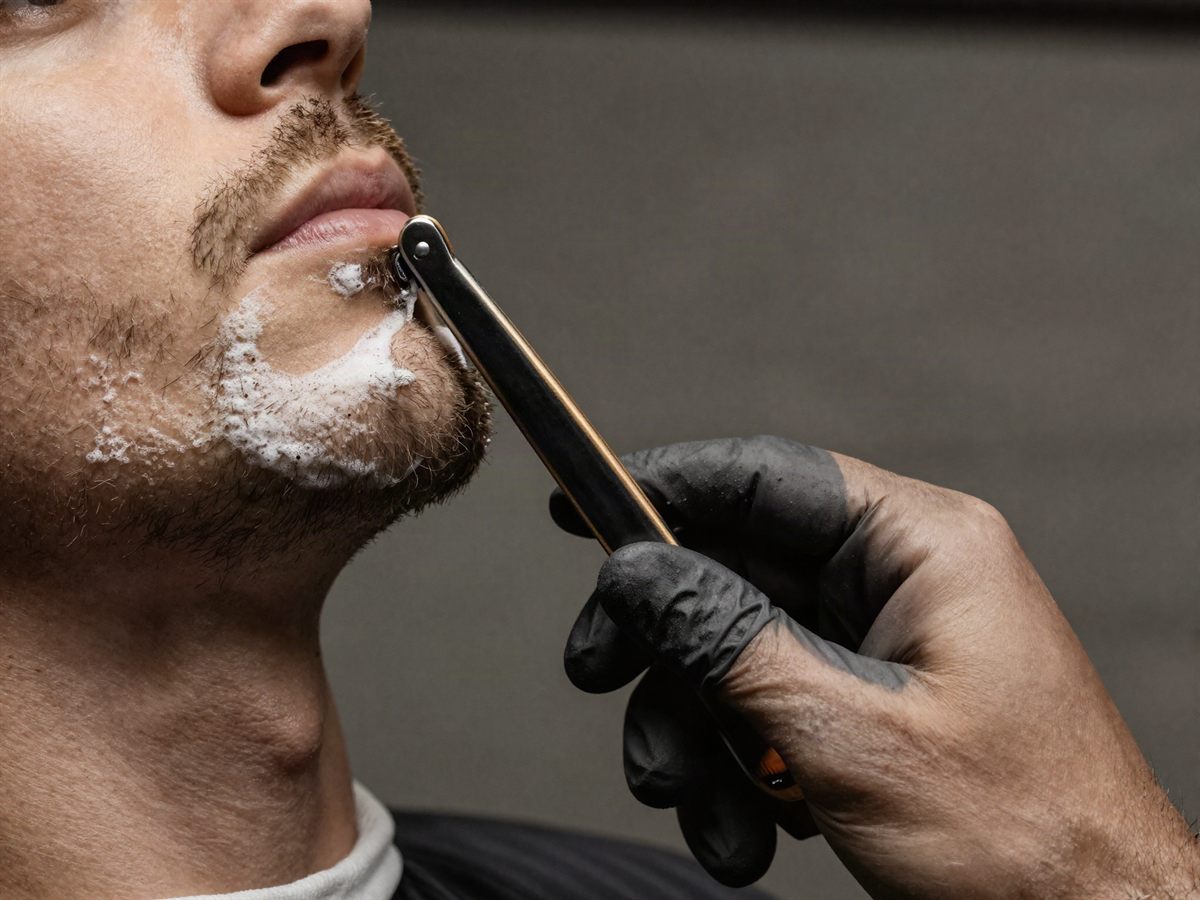 Beard shaping with a straight razor