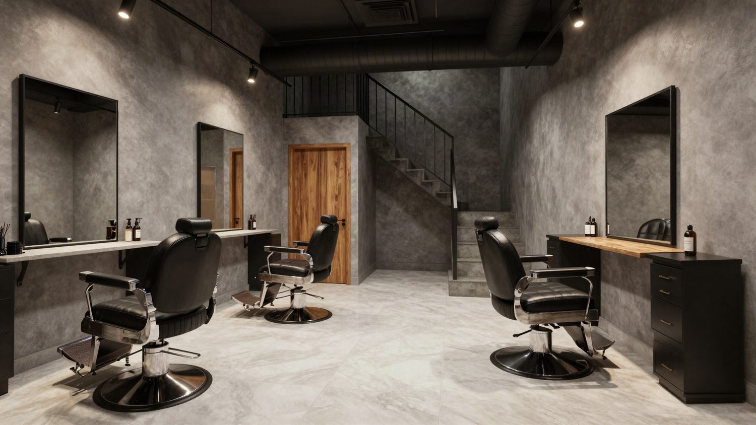 Inside the barbershop