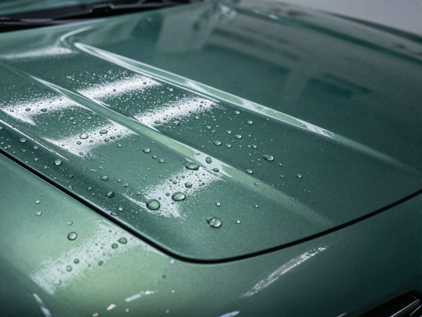 Water beading on freshly waxed paint